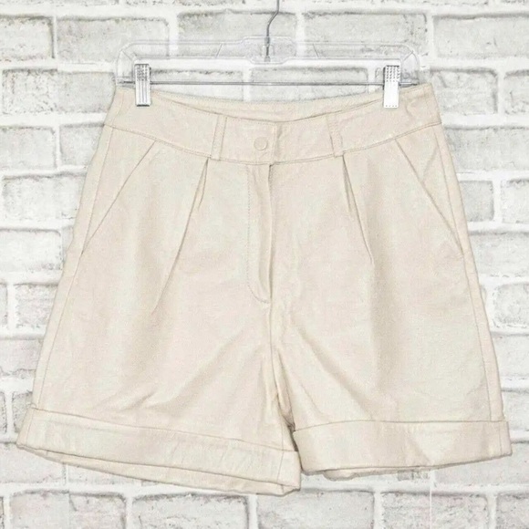 Retrofete Mila Leather Shorts Size M - Picture 6 of 16